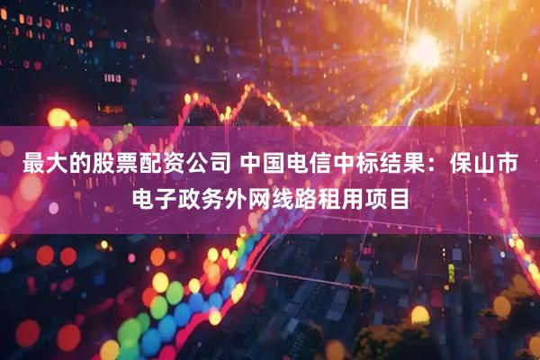 最大的股票配资公司 中国电信中标结果：保山市电子政务外网线路租用项目