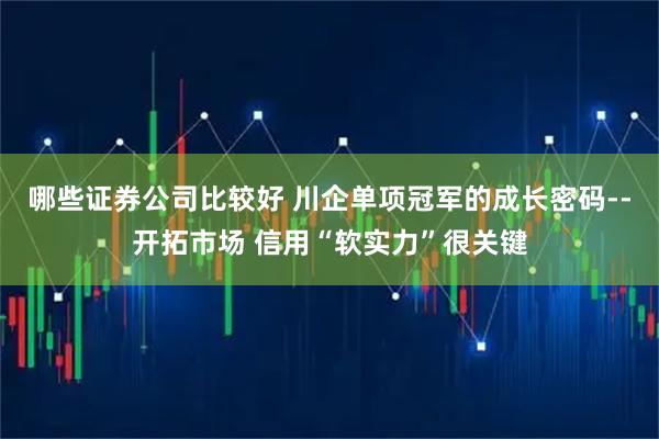 哪些证券公司比较好 川企单项冠军的成长密码--开拓市场 信用“软实力”很关键