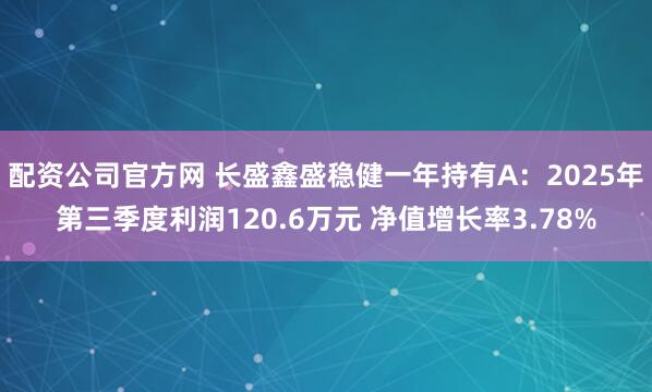 配资公司官方网 长盛鑫盛稳健一年持有A：2025年第三季度利润120.6万元 净值增长率3.78%