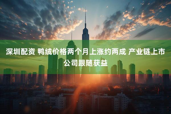 深圳配资 鸭绒价格两个月上涨约两成 产业链上市公司跟随获益